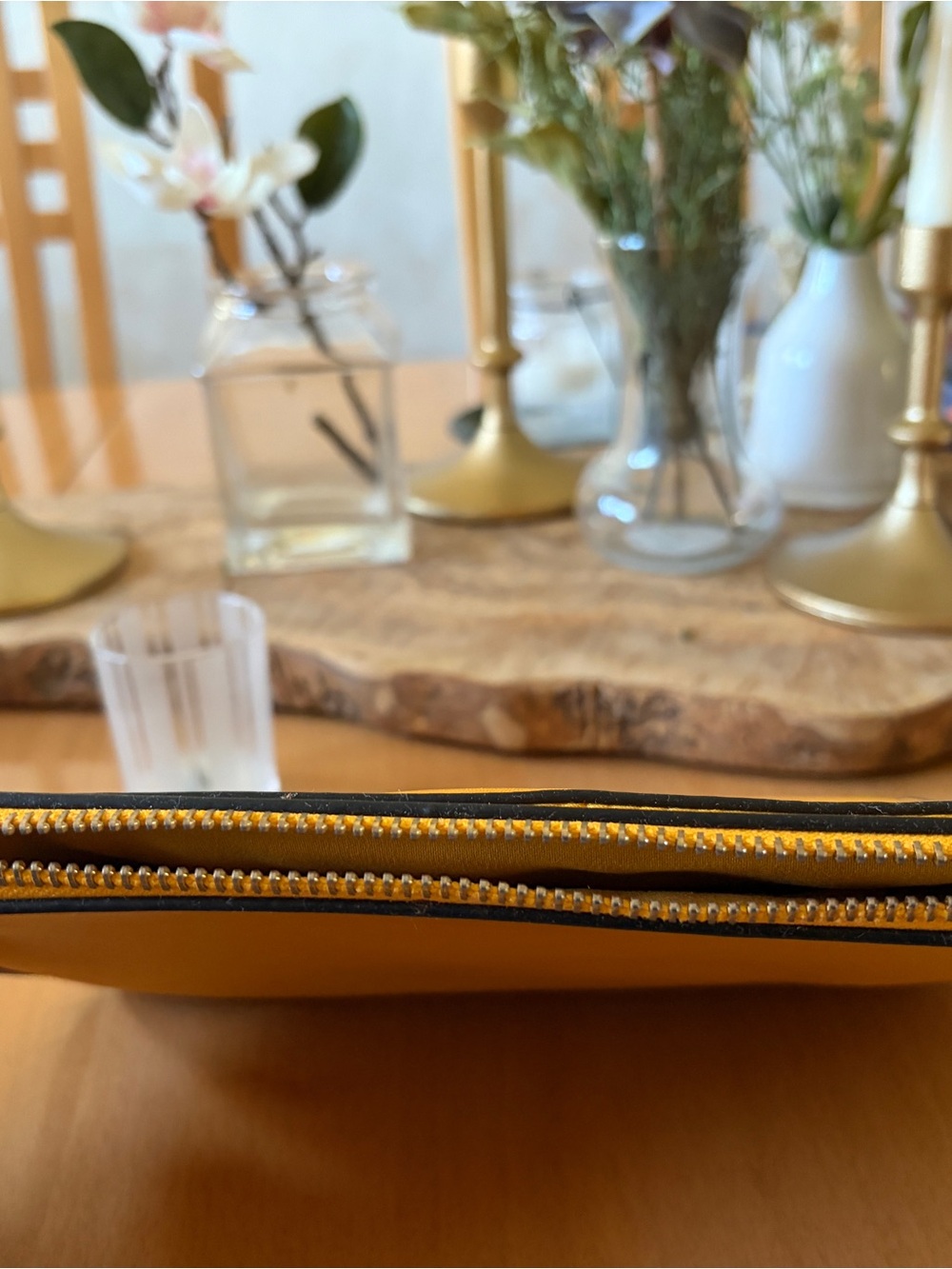 Yellow Zip-Top Crossbody Bag